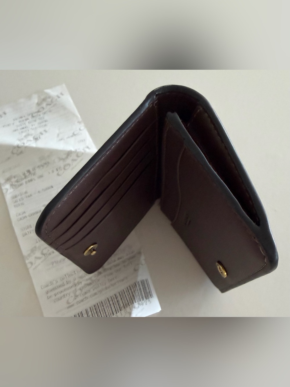 Coach Dark Brown Leather Wallet - Picture 4 of 5